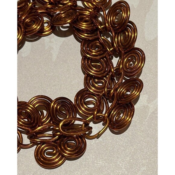 Artisan Made Egyptian Style Copper Bracelet 7.75in Boho Western Art To Wear - Picture 6 of 8